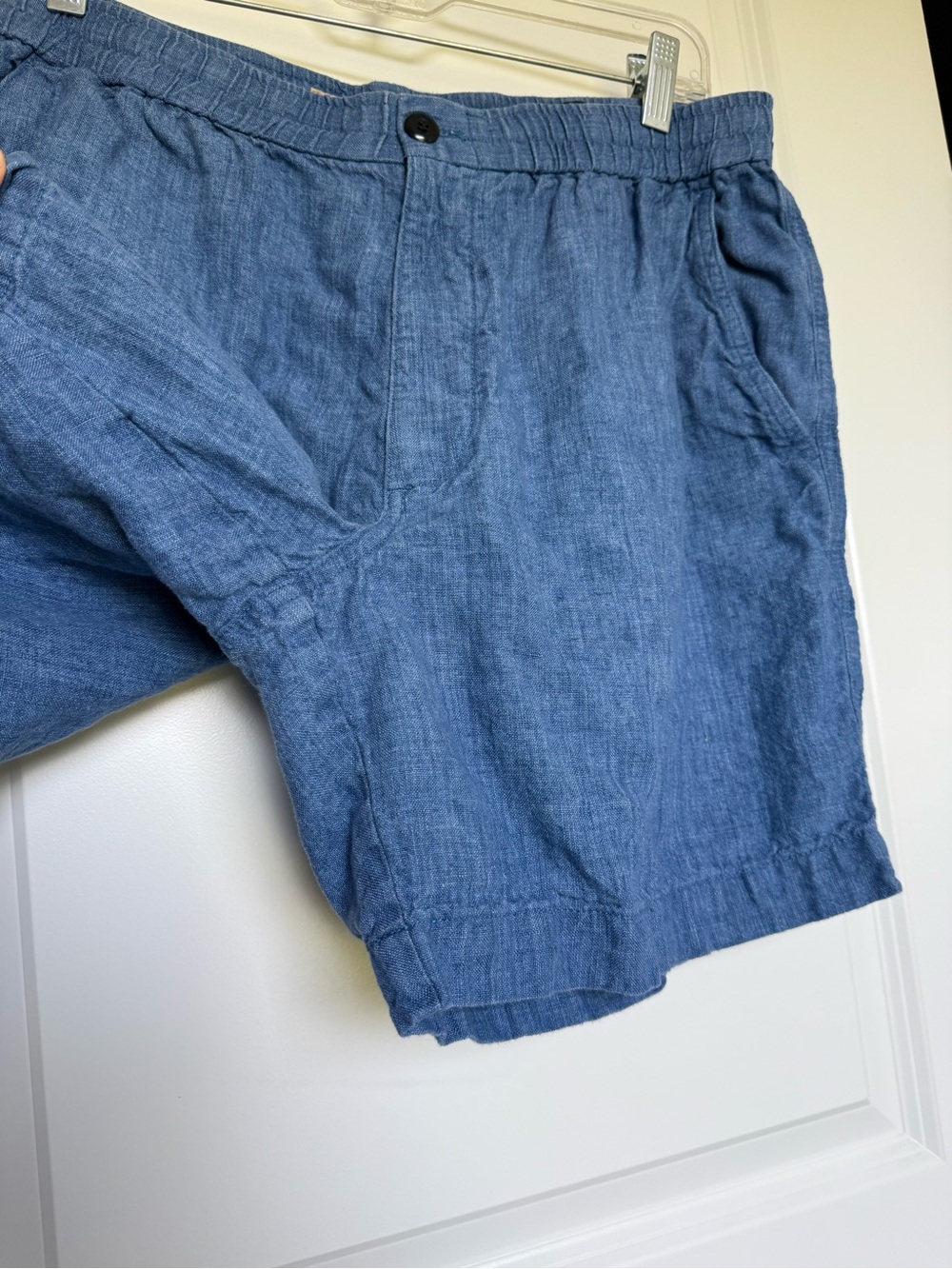 Banana Republic Linen Blue Flat Front Casual Shorts Cruise Summer Breathable Air - Picture 4 of 11